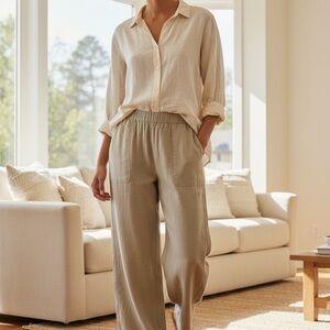 SHEIN Light Beige Relaxed Pants